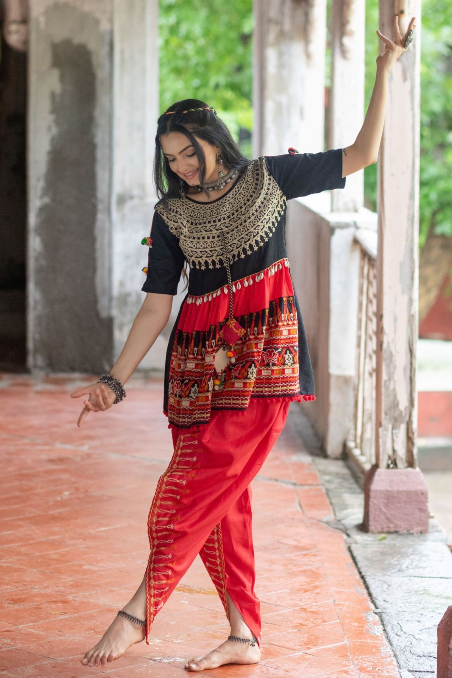 Classic kedia with dhoti pant for navratri garba - Main Image