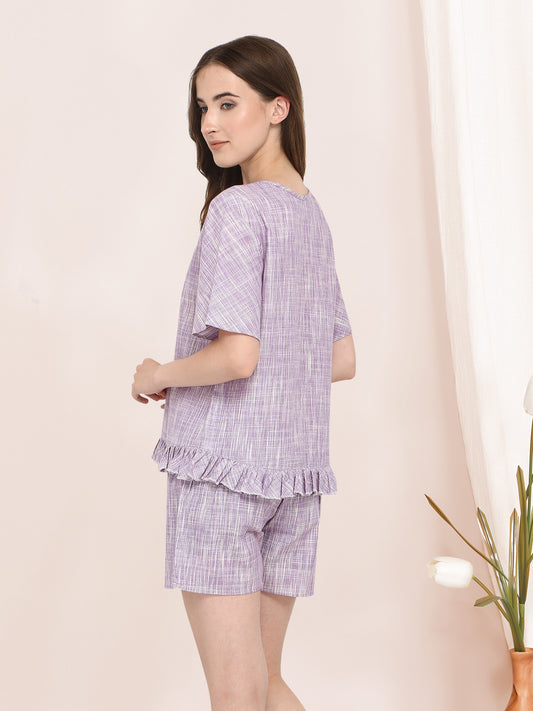 Summer Lavender Pure Cotton Nightwear Set