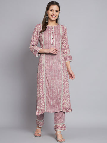 Women purple kurta with trouser